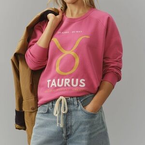 Anthropologie Pink Taurus Graphic Sweatshirt